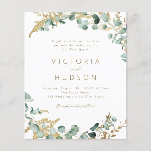 Rustikales goldfarbenes Budget - alles in einer Ho (Vorderseite)