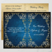 Rustikales Goldmedaille-Hochzeitsprogramm (Vorne/Hinten)