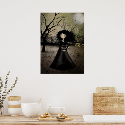 Rustikales Goth Steampunk Alchemy Art Poster (Küche)