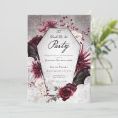 Rustikales Gothic Til Death Do US Party Paare Dusc Einladung (Stehend Vorderseite)