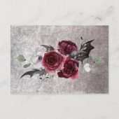 Rustikales Gotisches Schwarz & Burgund Halloween D Begleitkarte (Rückseite)