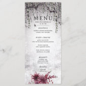 Rustikales gotisches Schwarz & Burgund Halloween Menükarte (Vorderseite)