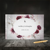 Rustikales Gotisches Schwarzes & Burgund Halloween Gästebuch