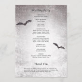 Rustikales Gotisches Schwarzes & Burgund Halloween Programm (Rückseite)