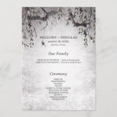 Rustikales Gotisches Schwarzes & Burgund Halloween Programm (Vorderseite)