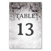 Rustikales Gotisches Schwarzes & Burgund Halloween Tischnummer (Vorderseite)