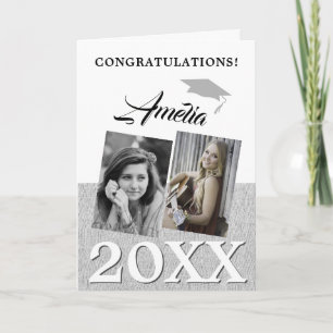 Rustikales Graduate 2 Foto Abschluss Karte