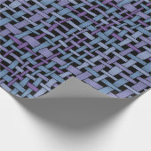 Rustikales, grafisches, blaues Lila Muster Geschenkpapier (Ecke)