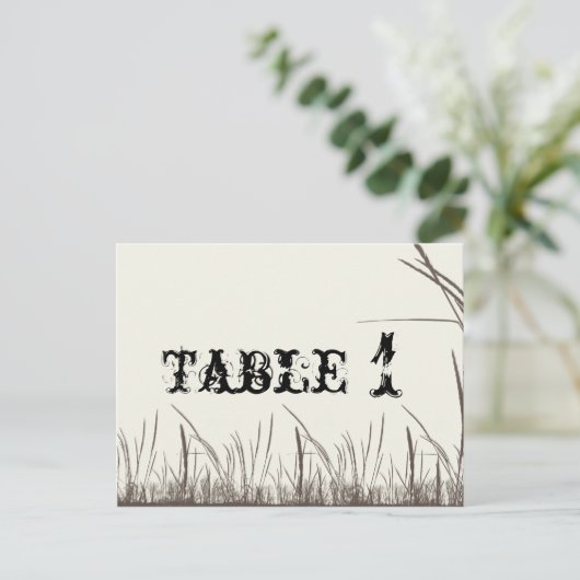 Rustikales Grasland Tischnummer (Stehend Vorderseite)