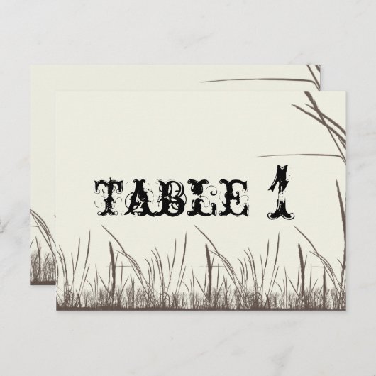 Rustikales Grasland Tischnummer (Vorne/Hinten)
