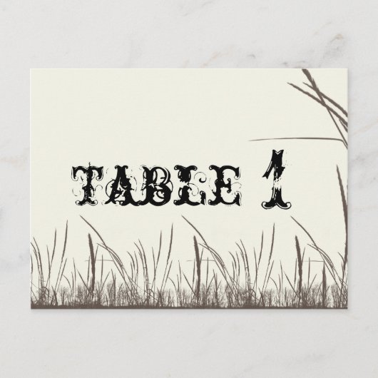 Rustikales Grasland Tischnummer (Vorderseite)