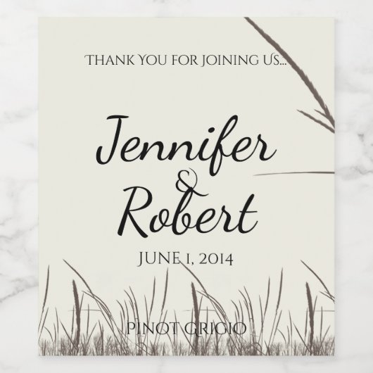 Rustikales Grasland Weinetikett (Einzelnes Label)