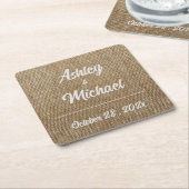 rustikales Gratulenmuster Hochzeit Rechteckiger Pappuntersetzer (angewinkelt)