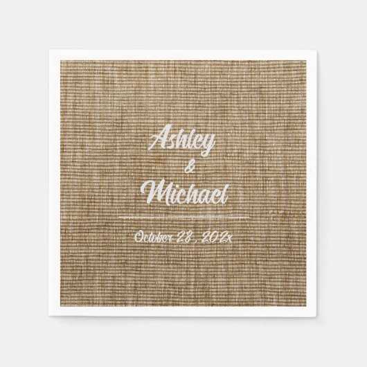 rustikales Gratulenmuster Hochzeit Serviette (Vorderseite)