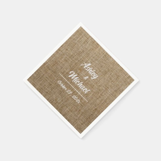 rustikales Gratulenmuster Hochzeit Serviette (Ecke)