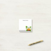 Rustikales Grau Kariert & Pumpkin Erntedank Herbst Post-it Klebezettel (Auf Schreibtisch)