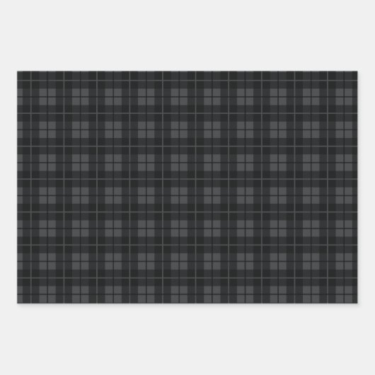 Rustikales, grau Kariertes Buffalo Karo Mixed Patt Geschenkpapier Set (Vorderseite 3)