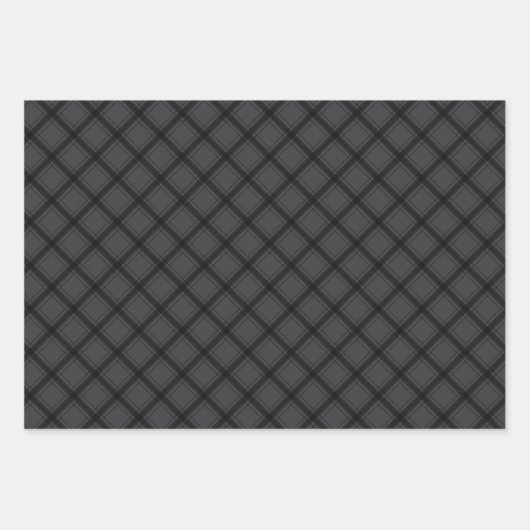 Rustikales, grau Kariertes Buffalo Karo Mixed Patt Geschenkpapier Set (Vorderseite)
