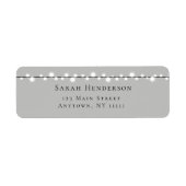 Rustikales Grau-String-Licht gibt das Adressenlabe (Vorne)