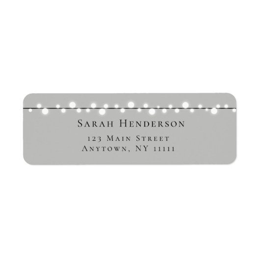 Rustikales Grau-String-Licht gibt das Adressenlabe (Vorne)