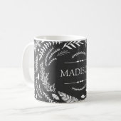 Rustikales Grau-Winter-Monogramm Kaffeetasse (Vorderseite Links)