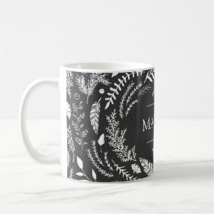 Rustikales Grau-Winter-Monogramm Kaffeetasse