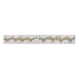 Rustikales graues Barnboard Holly and Red Berries  Ripsband