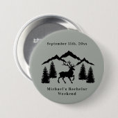 Rustikales graues Buck Jagen Bachelor Weekend Button (Vorne & Hinten)