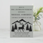 Rustikales graues Buck Jagen Bachelor Weekend Einladung (Stehend Vorderseite)