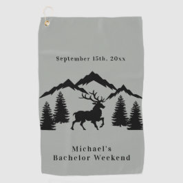 Rustikales graues Buck Jagen Bachelor Weekend Golfhandtuch