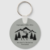 Rustikales graues Buck Jagen Bachelor Weekend Schlüsselanhänger (Vorderseite)