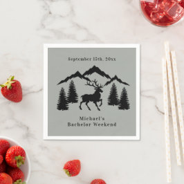Rustikales graues Buck Jagen Bachelor Weekend Serviette