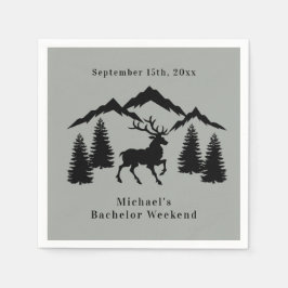 Rustikales graues Buck Jagen Bachelor Weekend Serviette