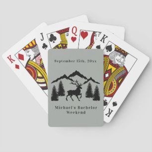 Rustikales graues Buck Jagen Bachelor Weekend Spielkarten