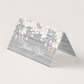 Rustikales graues Foto gefaltet Dankeschön Karte (Vorderseite)