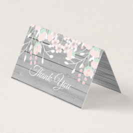 Rustikales graues Foto gefaltet Dankeschön Karte