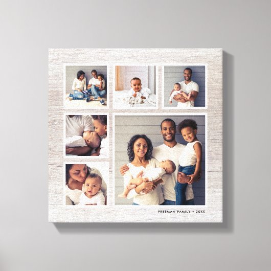 Rustikales graues, gewittertes Holz 6 Quadrat Foto Leinwanddruck (Vorderseite)