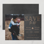 Rustikales Graues handgeschriebenes Foto Save the  Date (Vorne/Hinten)