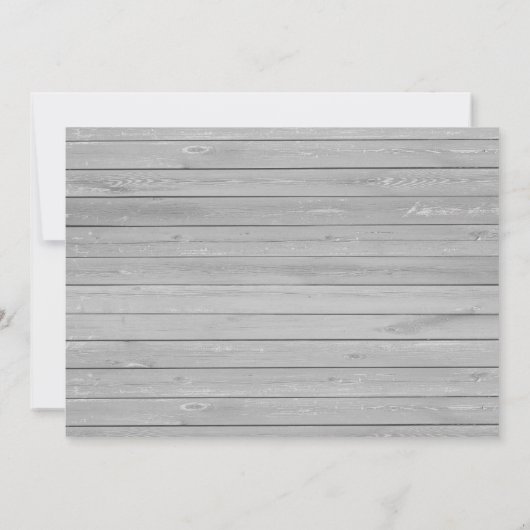 Rustikales graues Holz rot florale Dankeschön Kart Einladung (Rückseite)