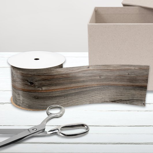 Rustikales graues Holz Tone Satin Ribbon Satinband