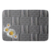 Rustikales graues Holz und Daisy Bath Mat Badematte (Vorderseite)