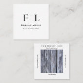 Rustikales graues Holzdesign mit Initialen Quadratische Visitenkarte (Vorne/Hinten)
