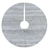 Rustikales graues Holzgewebe Polyester Weihnachtsbaumdecke (Vorderseite)