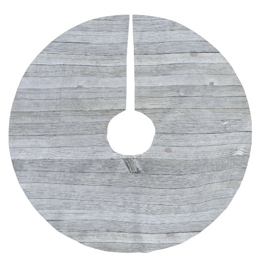 Rustikales graues Holzgewebe Polyester Weihnachtsbaumdecke (Vorderseite)