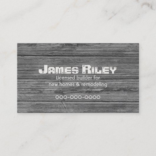 rustikales graues Holzkorn Visitenkarte (Vorderseite)
