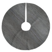 Rustikales graues Holzmuster Polyester Weihnachtsbaumdecke (Vorderseite)