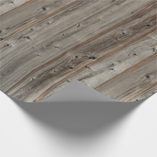 Rustikales graues Holztonpapier Geschenkpapier (Ecke)