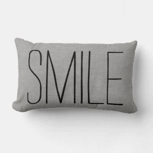 Rustikales graues Lächeln Lendenkissen