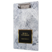 Rustikales graues Marmorgold mit Monogramm Klemmbrett (Links)