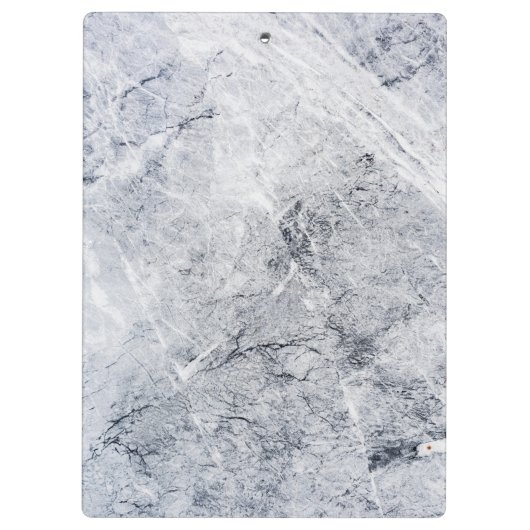 Rustikales graues Marmorgold mit Monogramm Klemmbrett (Rückseite)